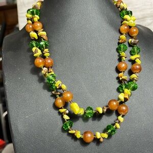 Green and brown necklace